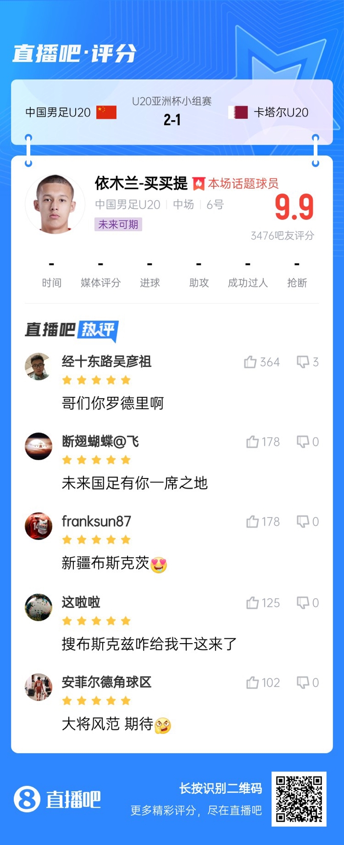  依木蘭+陳澤仕泰山中場連線！19歲依木蘭獲封：新疆布斯克茨！