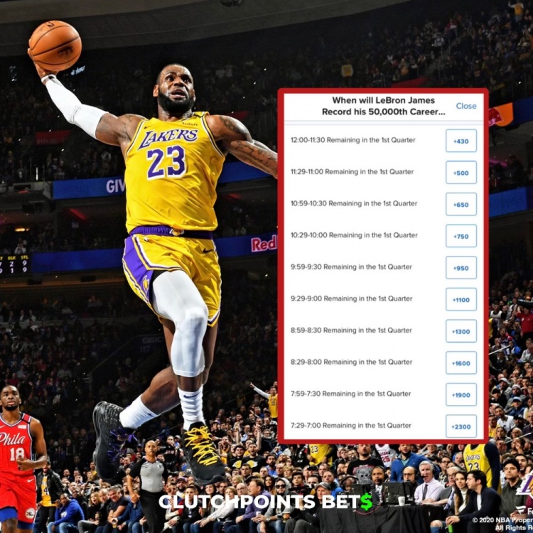  僅差1分！詹姆斯今日何時破五萬分賠率：開場30秒內(nèi)最被看好