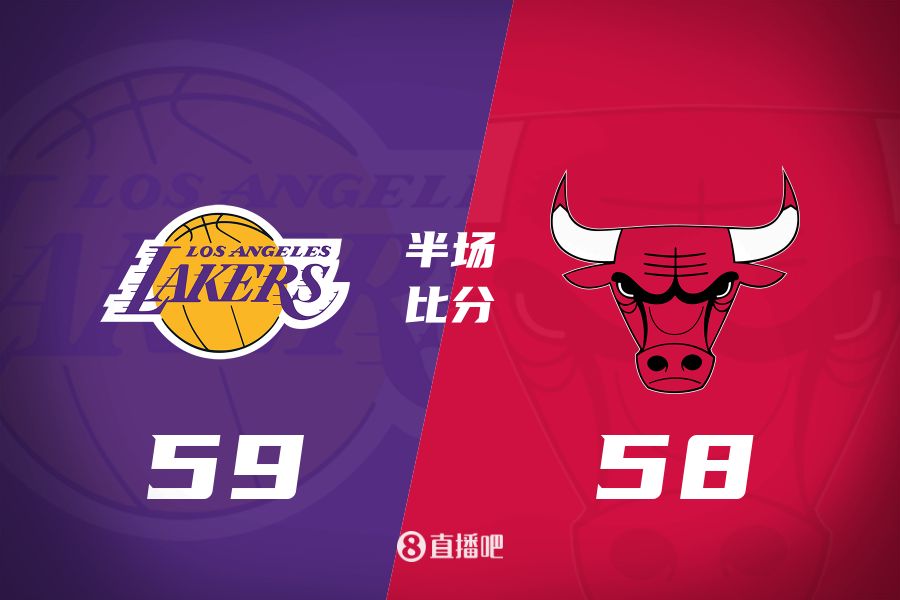  文森特壓哨三分&詹姆斯10+5+7！湖人半場(chǎng)反超公牛1分