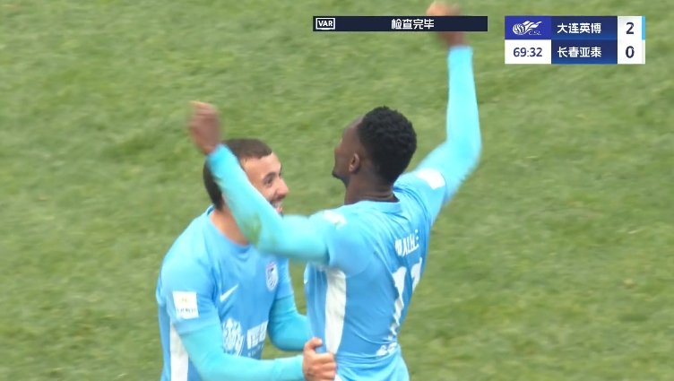  馬萊萊大連處子球！呂焯毅助攻馬萊萊破門，大連英博2-0亞泰