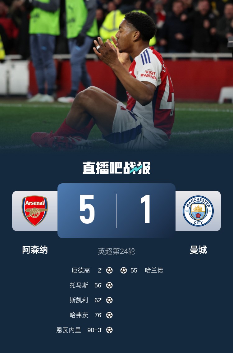  硬氣槍手無畏強(qiáng)敵！阿森納本賽季5-1碾壓曼城，3-0完勝皇馬